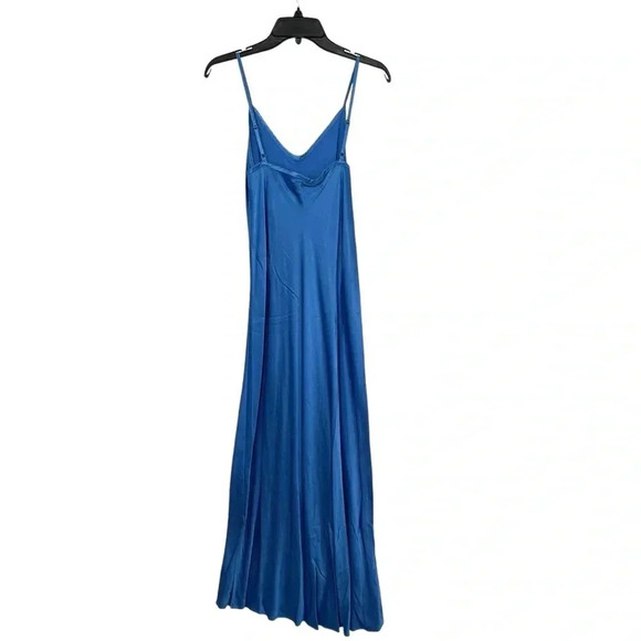 ENZA COSTA DRESS WOMENS 2 SATIN BIAS CUT SLIP IN POOL BLUE VERSATILE WEDDING - Picture 7 of 11